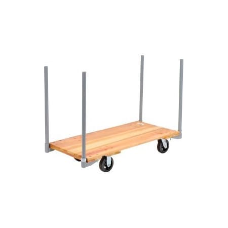 Global Equipment Stake Handle Hardwood Deck Truck 48x24 2000 Lb. Cap. 6" Rubber Casters 241702